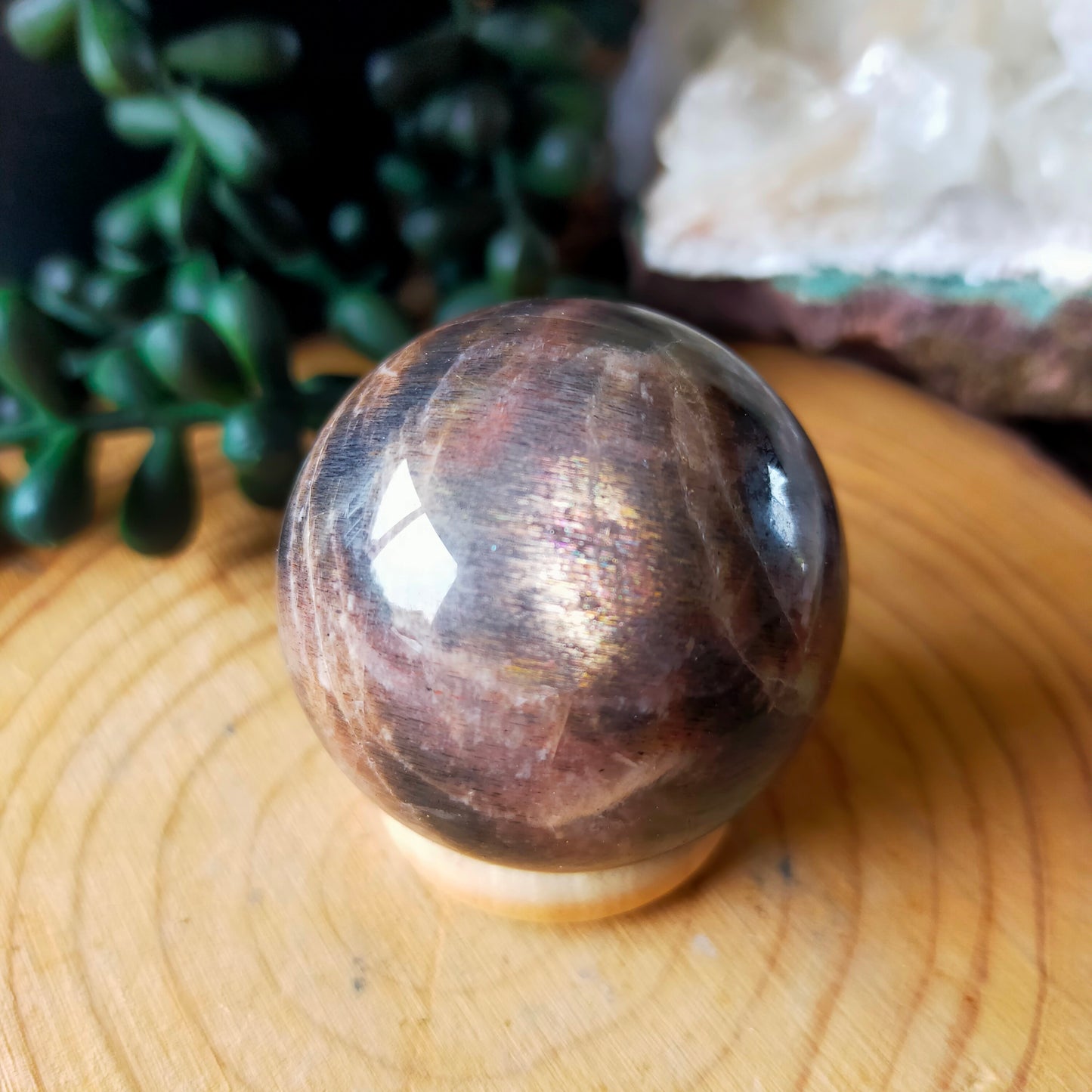 Black Moonstone/Sunstone Sphere