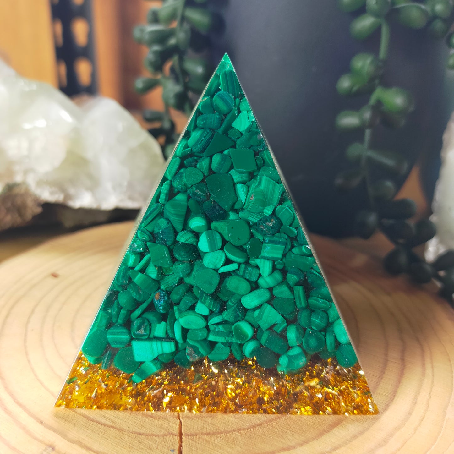 Malachite Chip Pyramid
