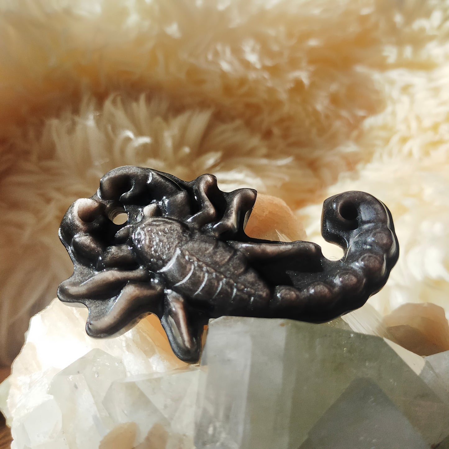 Silver Sheen Obsidian Scorpion