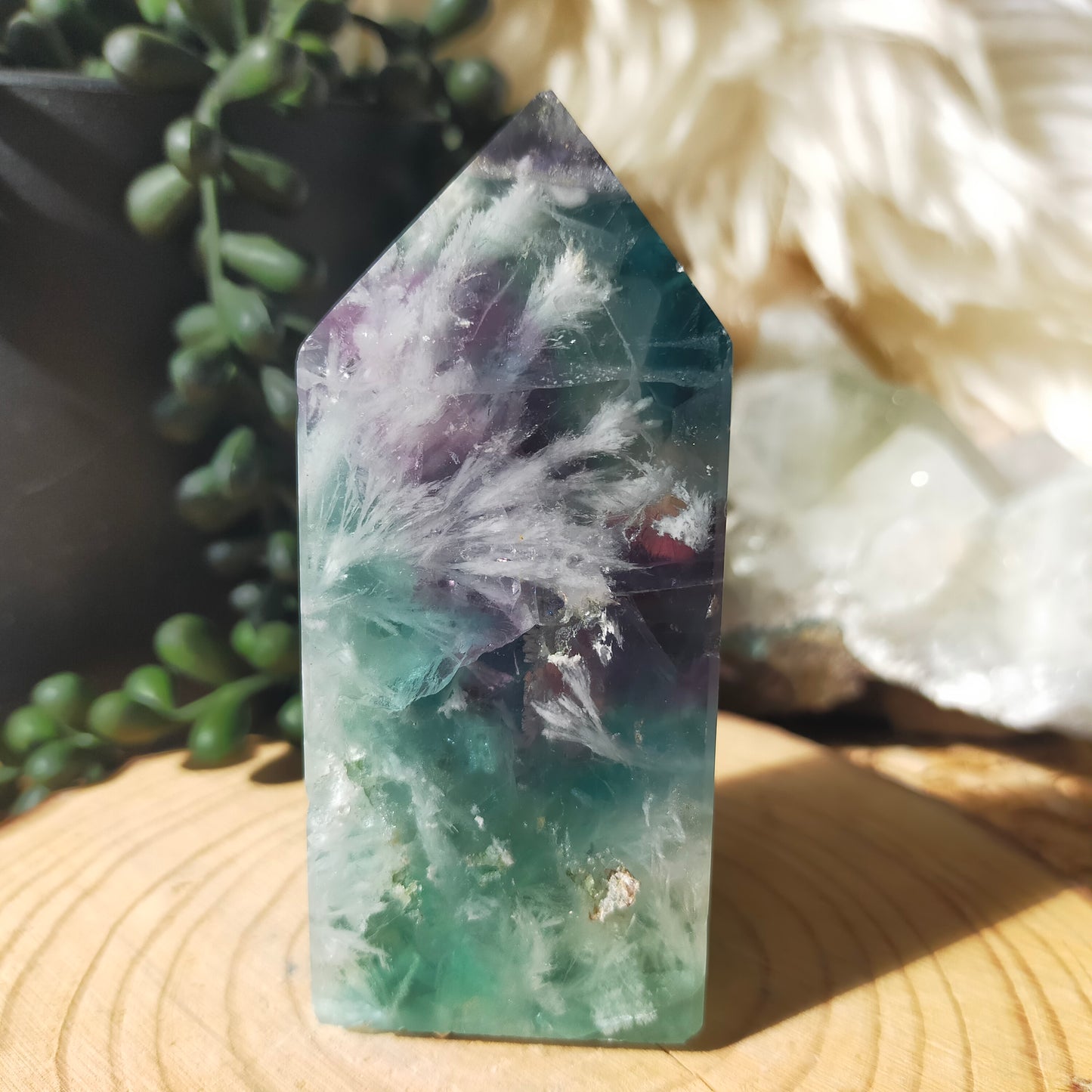 Feather Fluorite Point