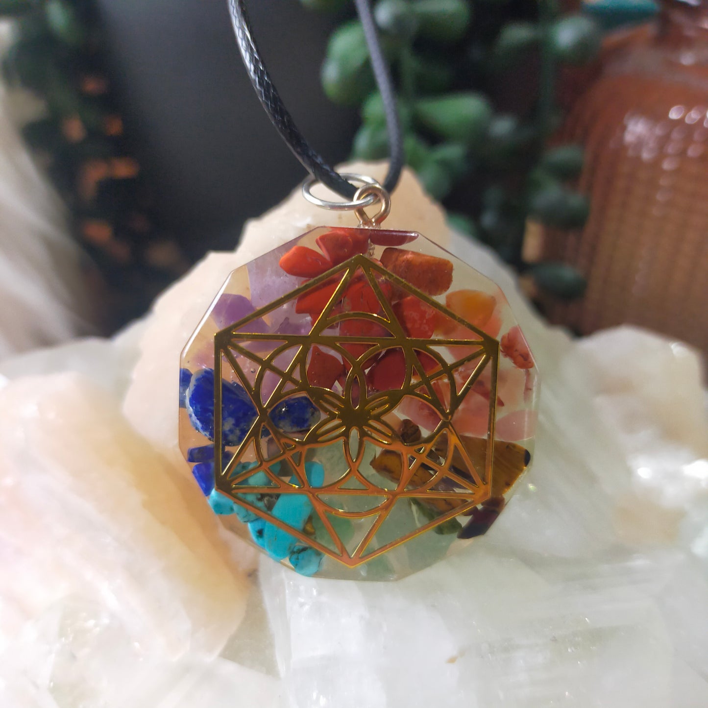 Resin Chakra Necklace