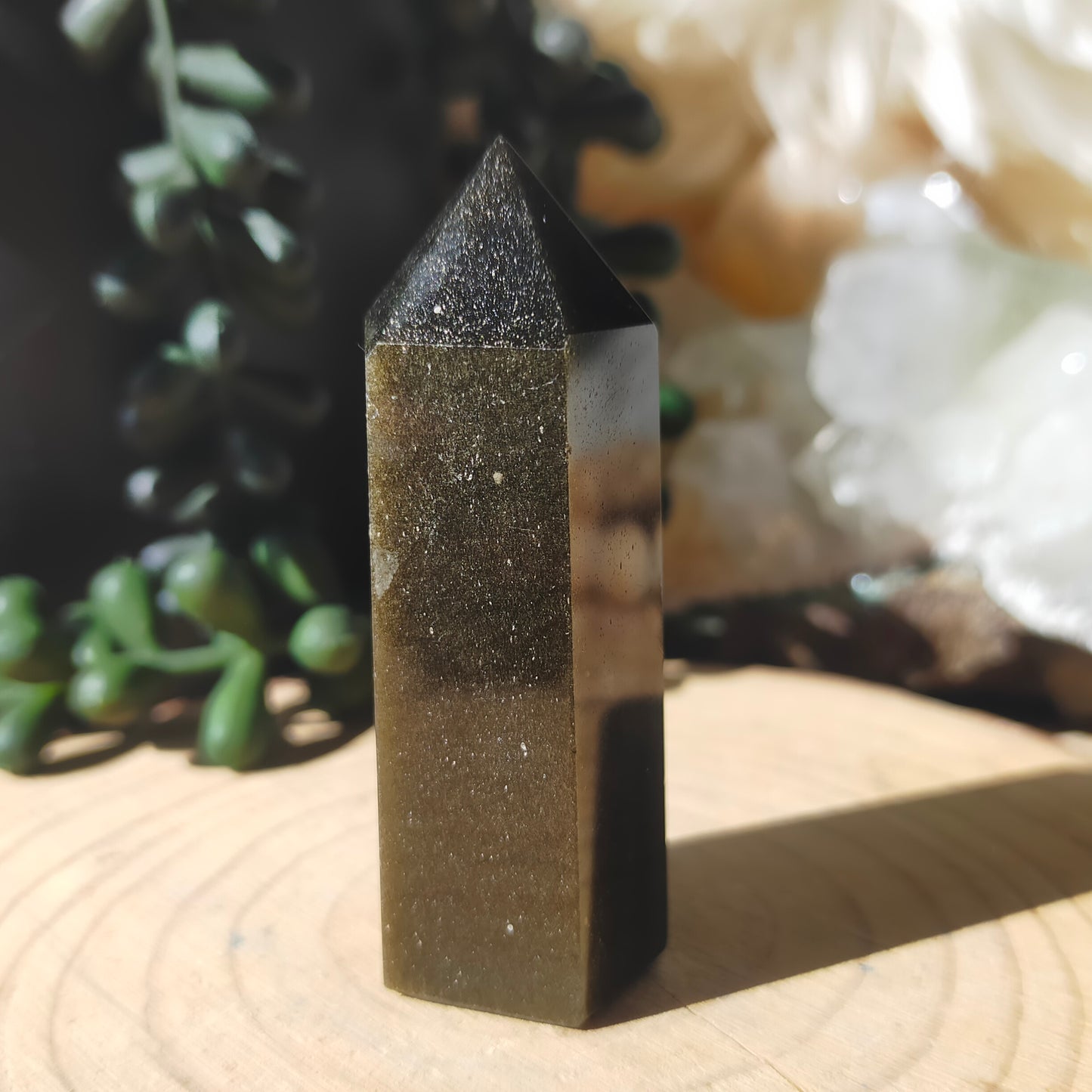 Golden Sheen Obsidian Point