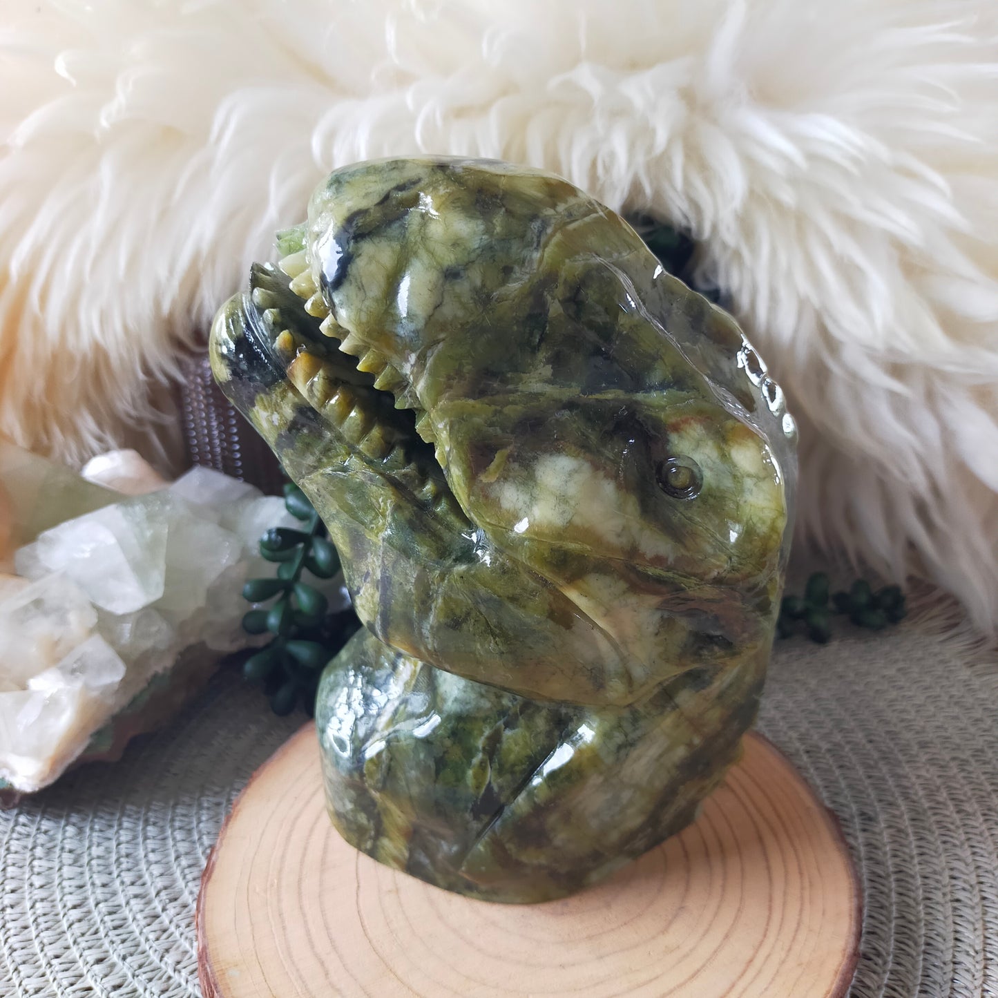 Green Jade T-Rex Head