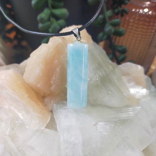 Aquamarine Cylinder Necklace