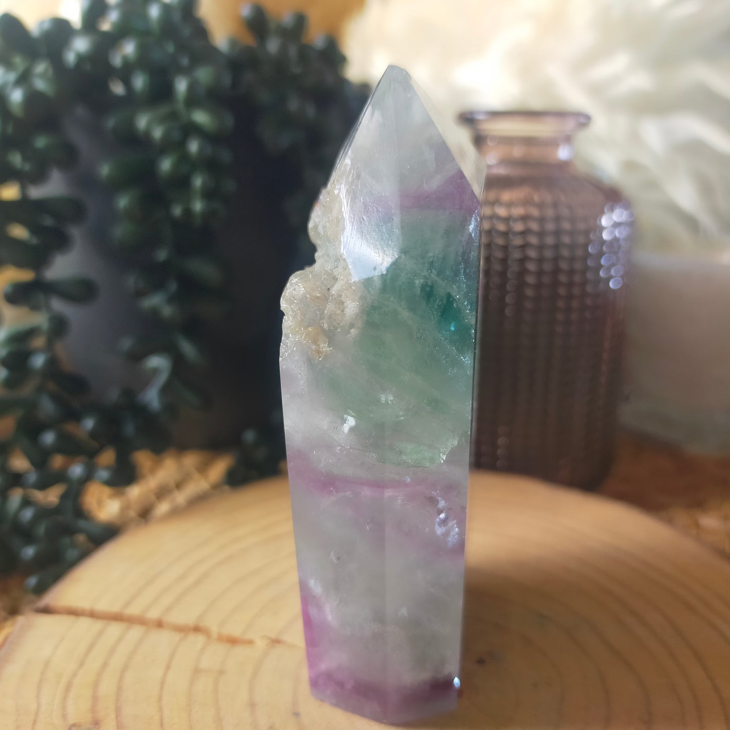 Semi Polished Fluorite Point