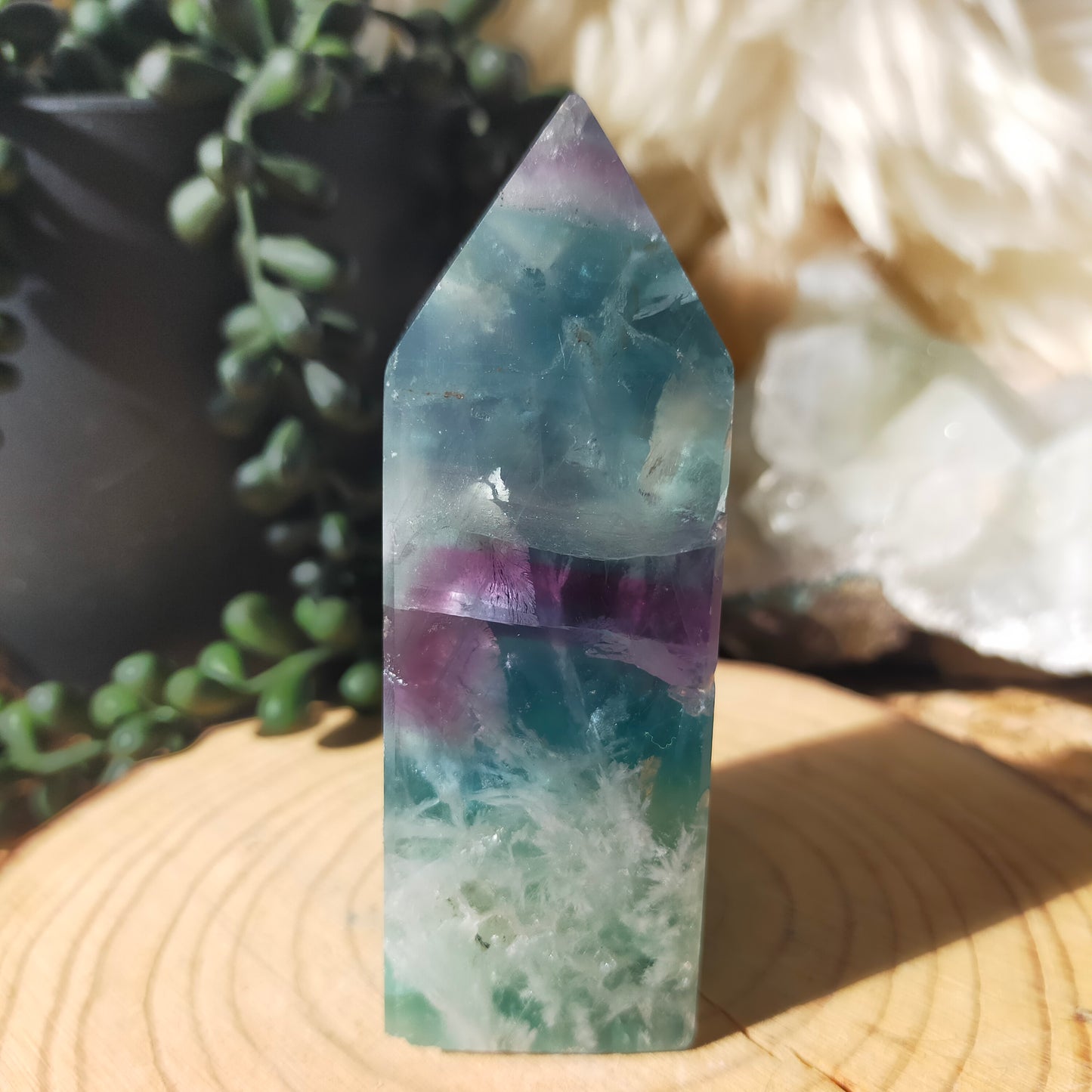 Feather Fluorite Point
