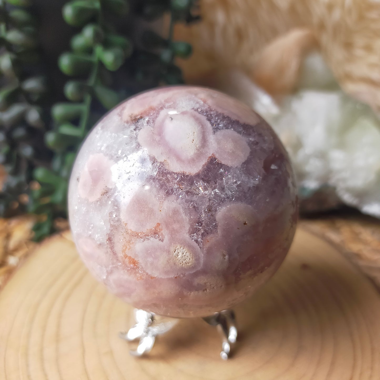 Amethyst/Flower Agate Sphere