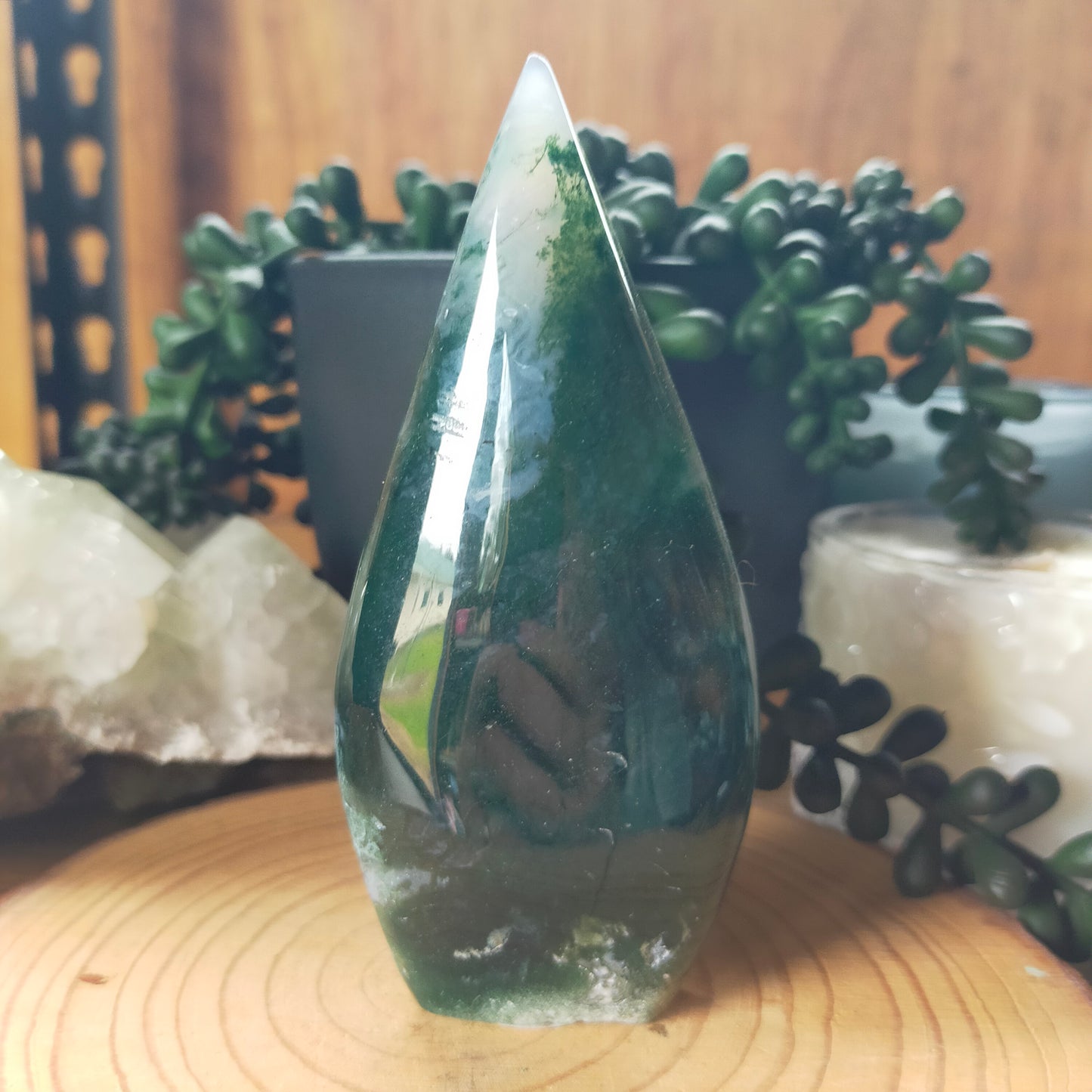 Moss Agate Teardrop