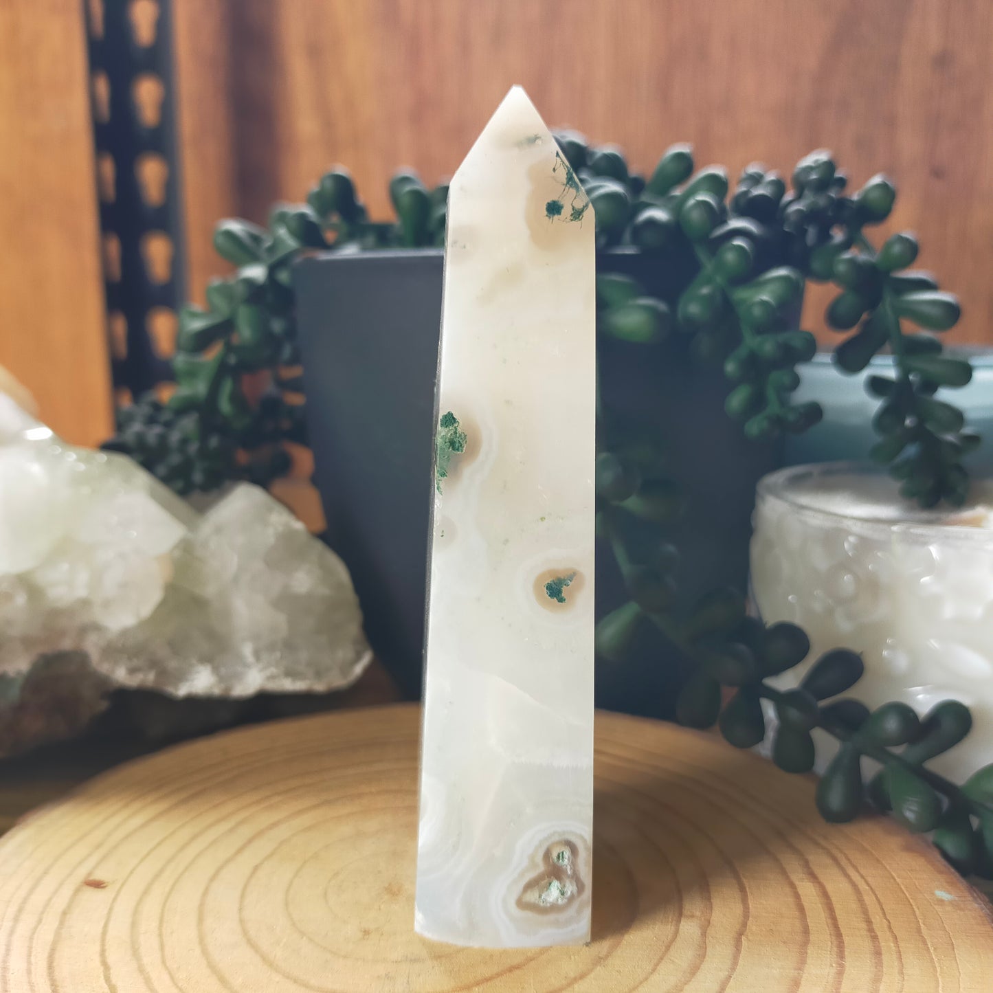 Druzy Moss Agate Point