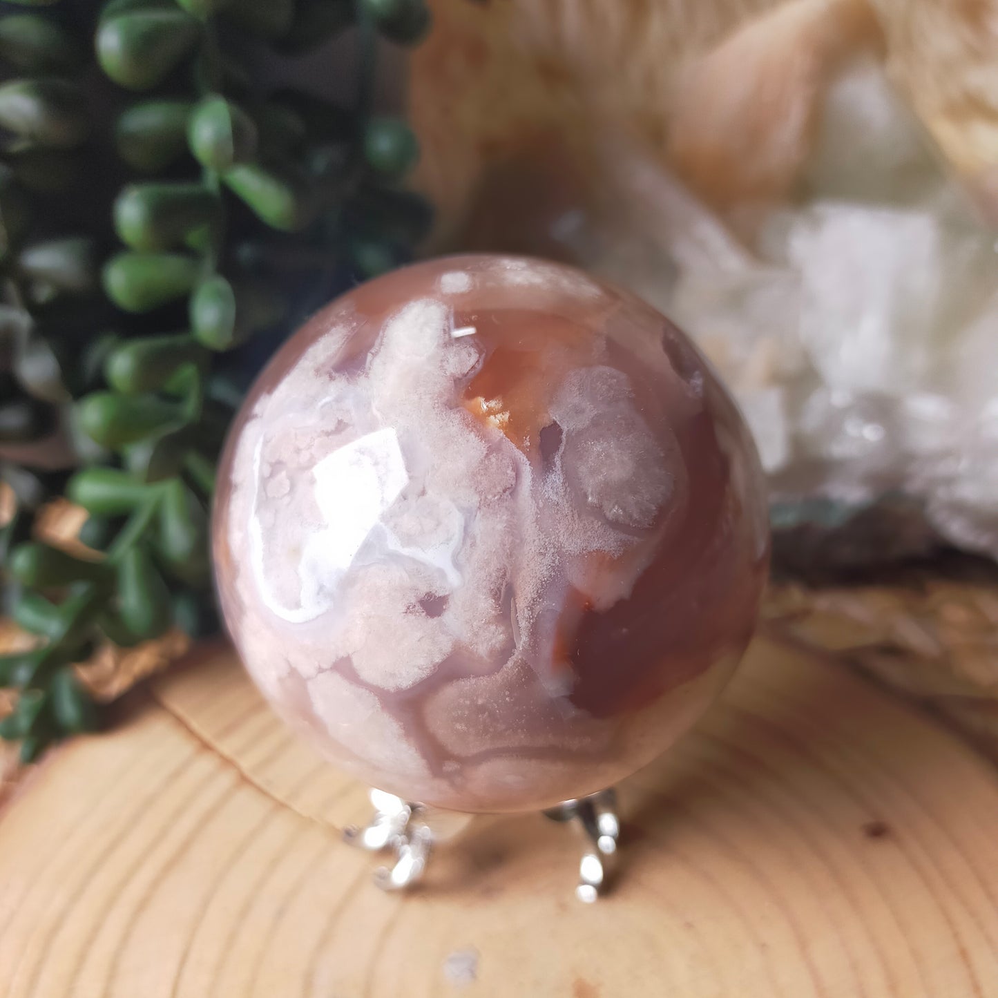 Flower Agate Sphere