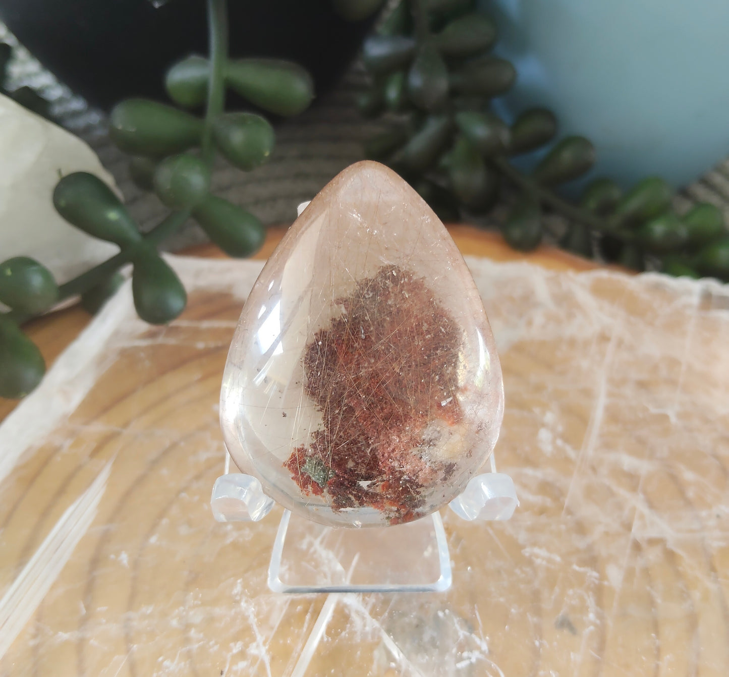 Garden Quartz with Rutile Teardrop