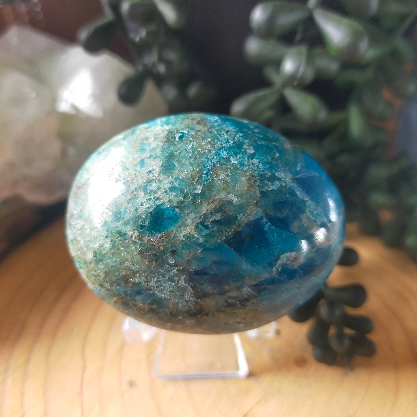 Blue Apatite Palmstone