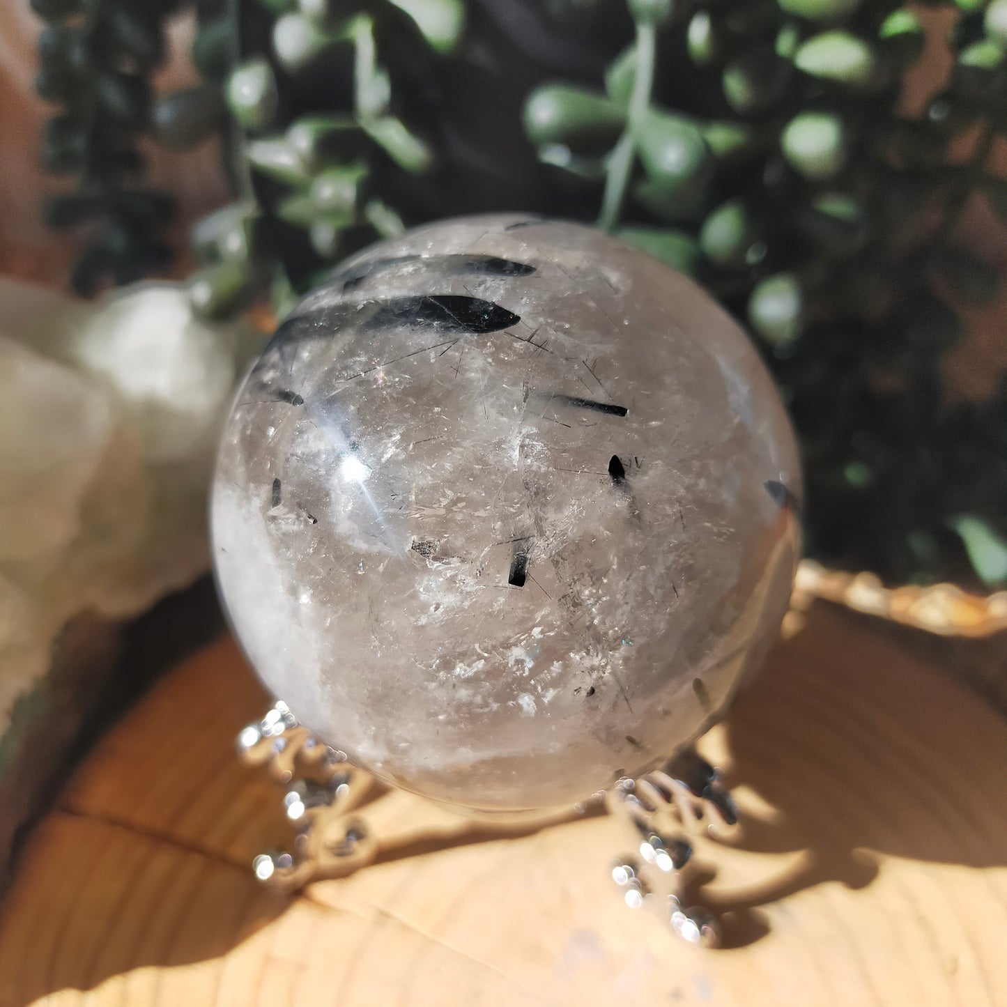 Black Tourmaline in Quartz Sphere