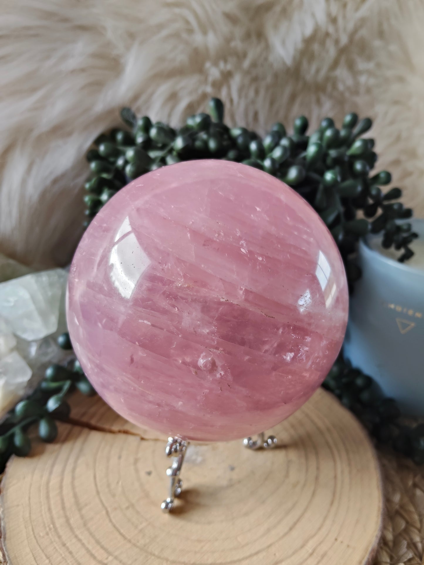 Asterism Rose Quartz Sphere