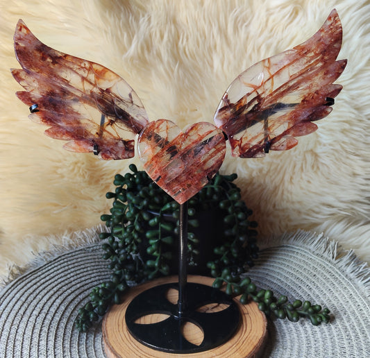 Fire Quartz Heart Wings
