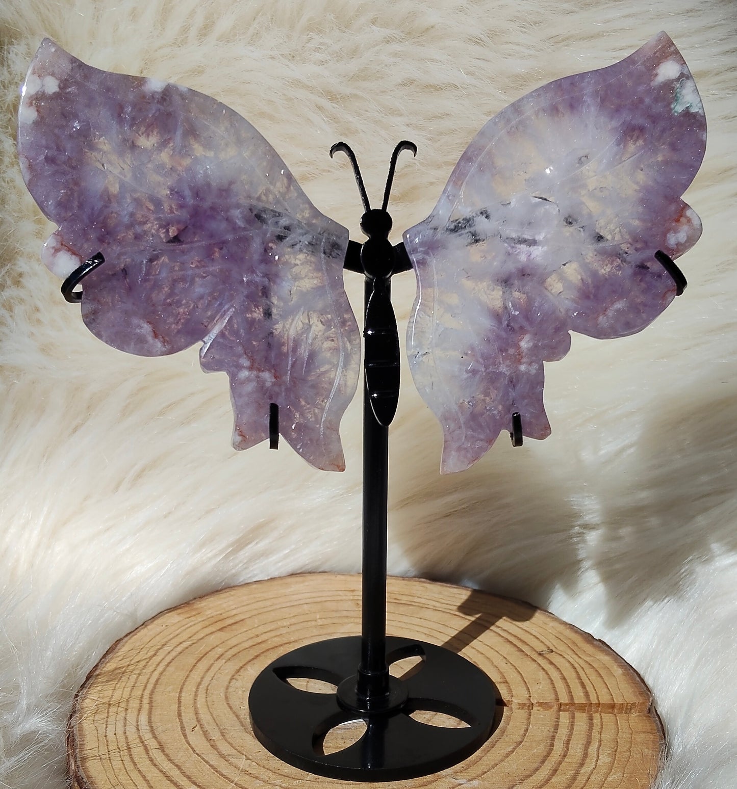 Gorgeous Amethyst/Flower Agate Butterflies