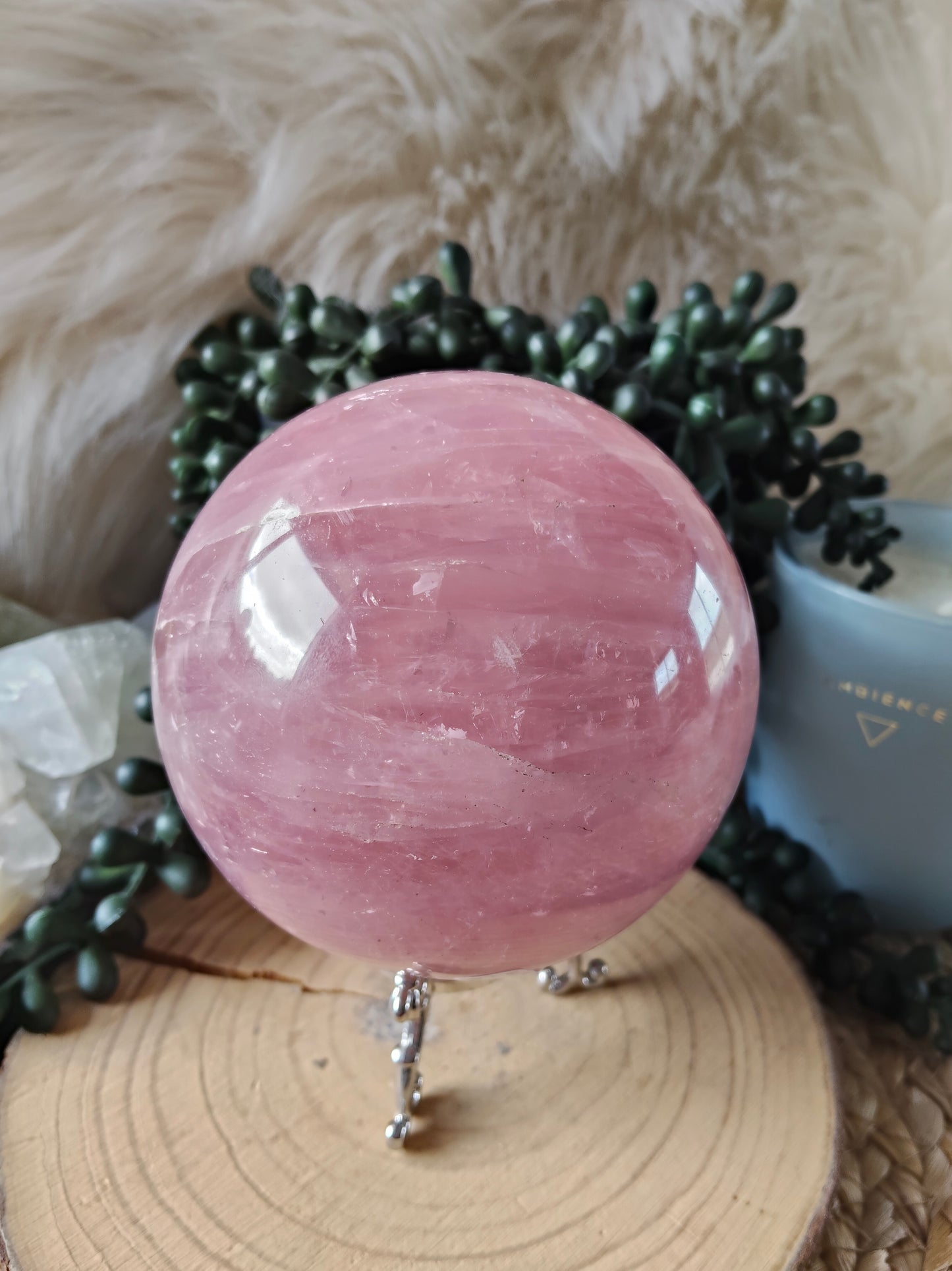 Asterism Rose Quartz Sphere