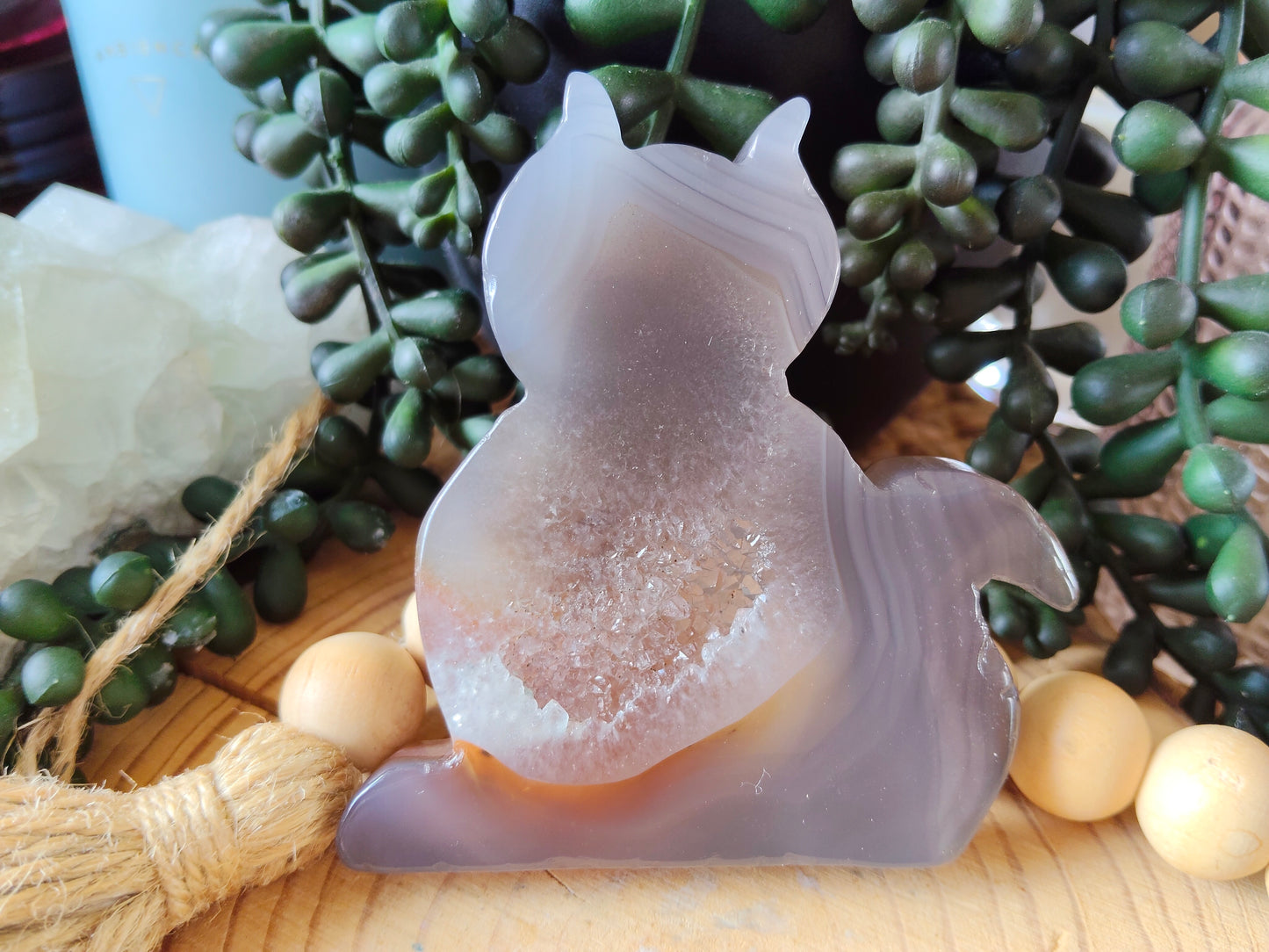 Druzy Agate Cat Silhouette's