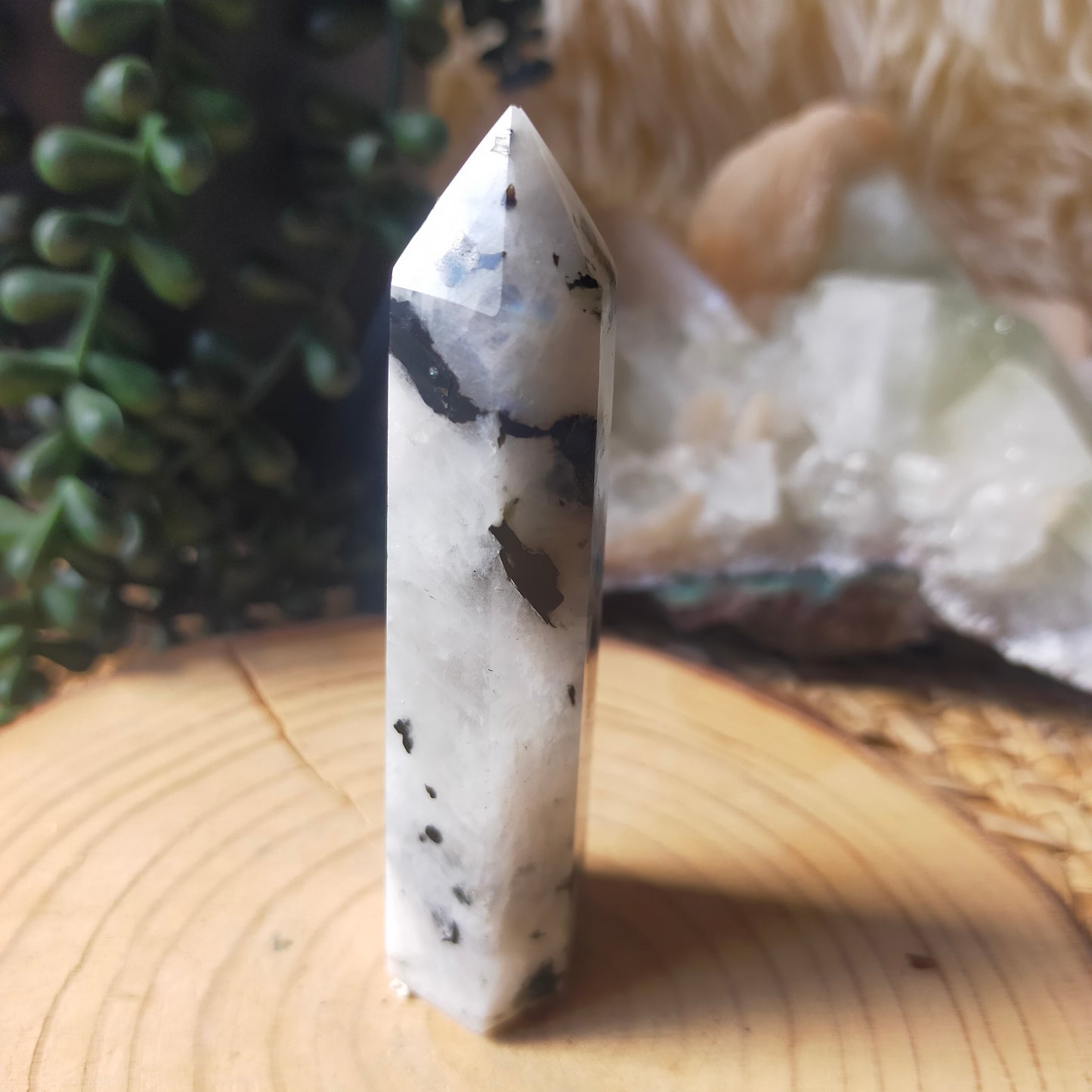 Rainbow Moonstone Point