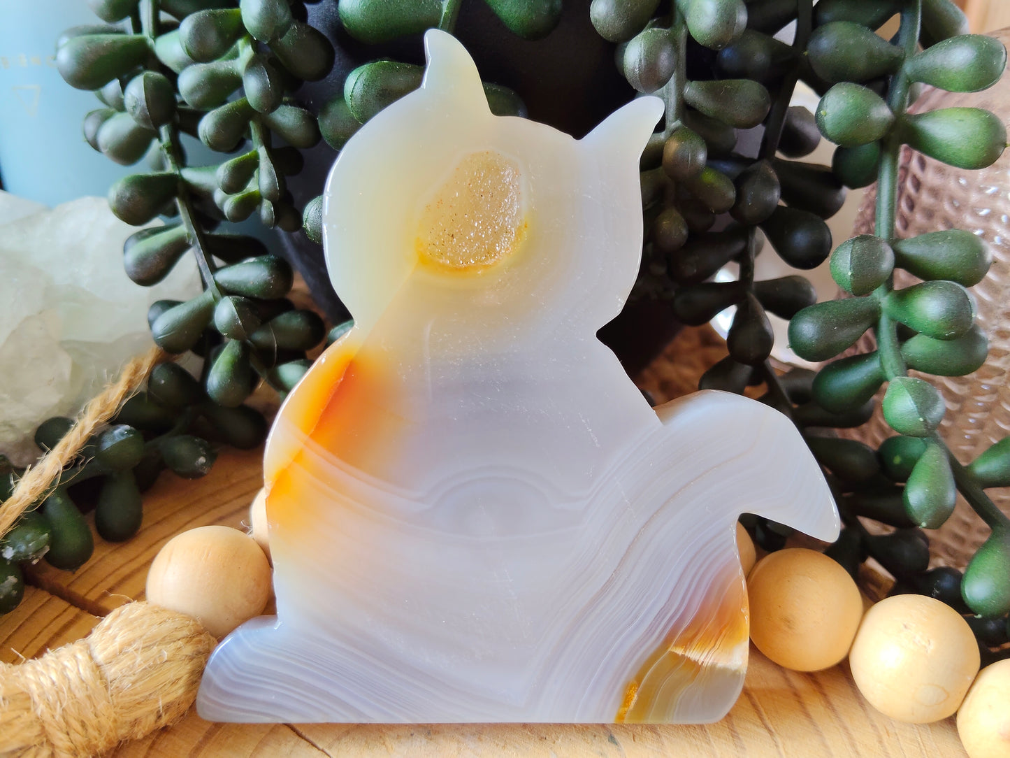 Druzy Agate Cat Silhouette's
