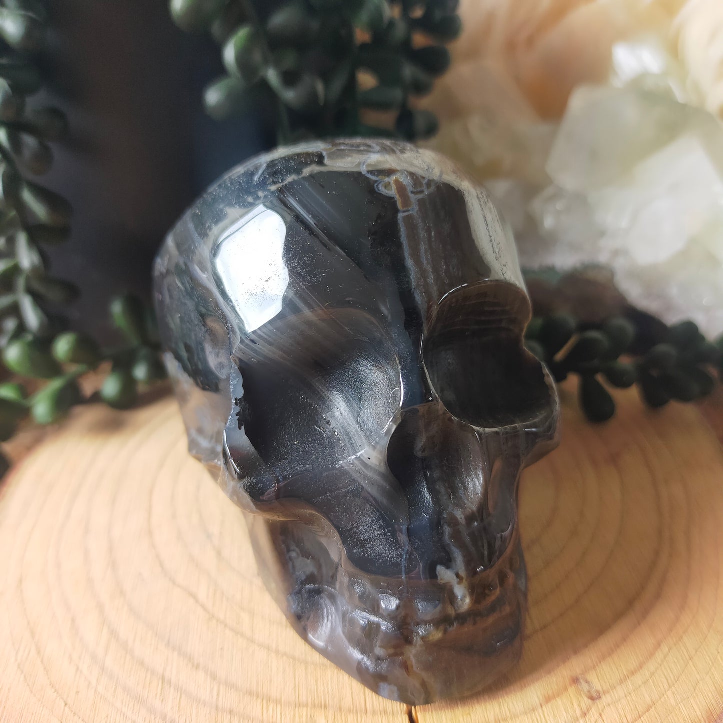 Volcano Agate Skull