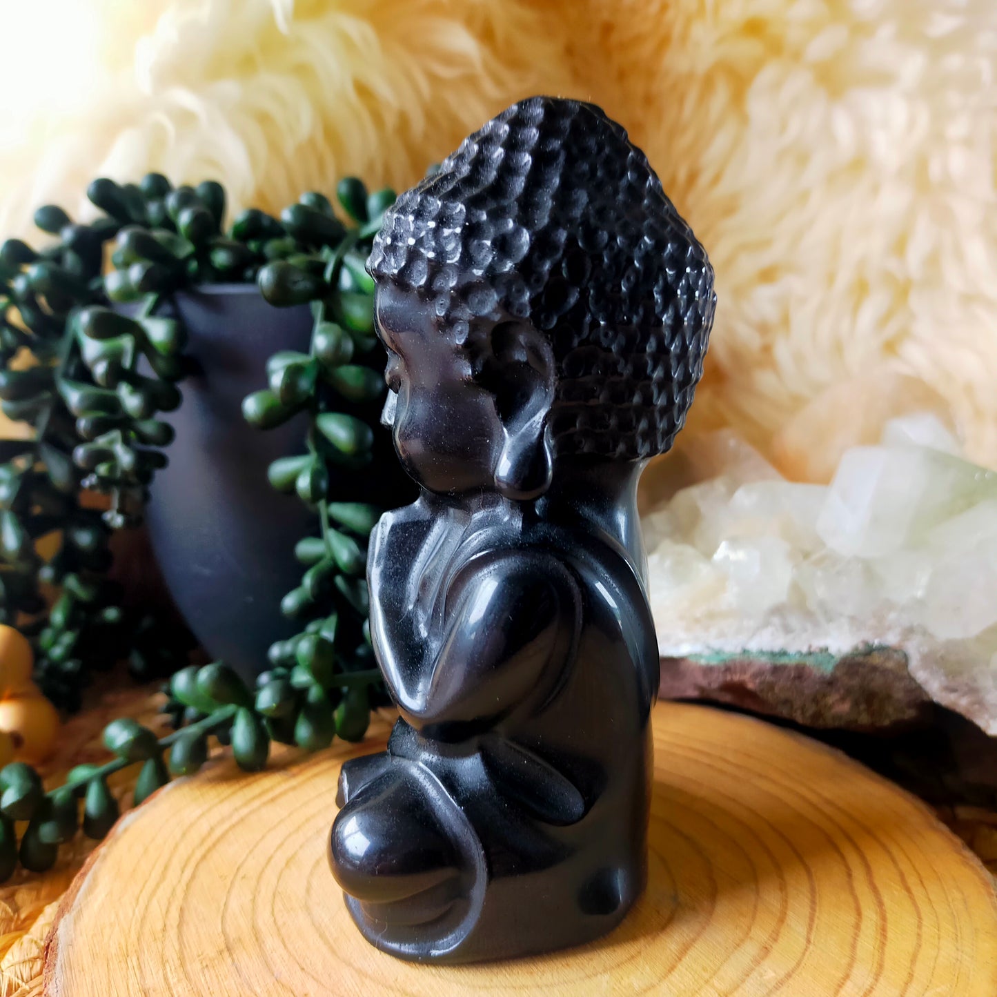 Black Obsidian Buddha