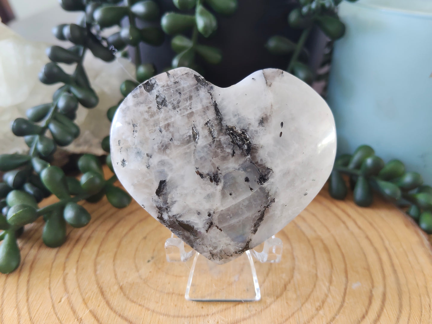 Rainbow Moonstone Hearts