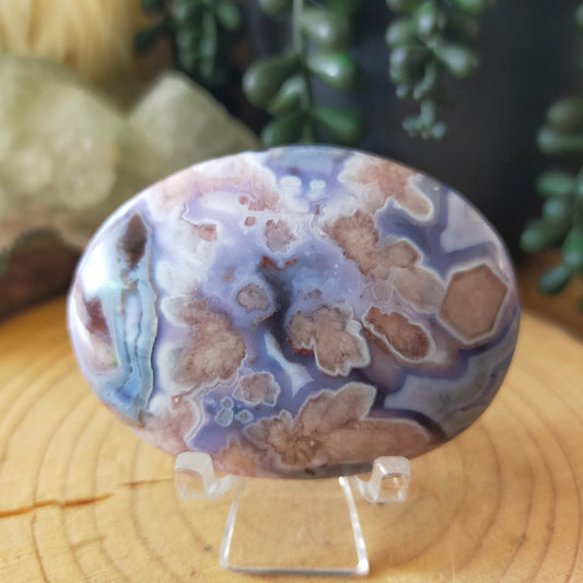 Blue Flower Agate Palmstones