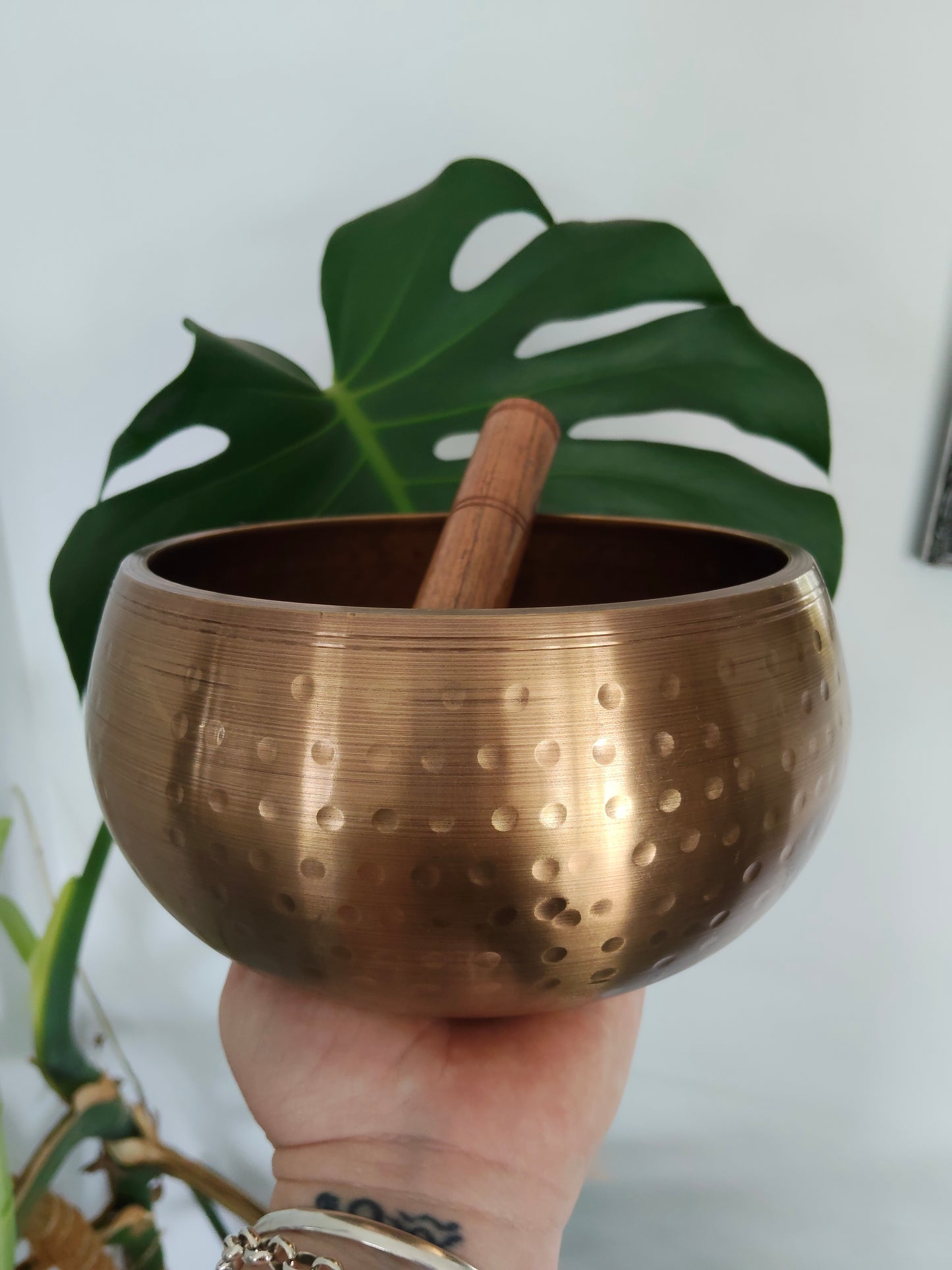 Hand Hammered Brass Singing Bowl Large