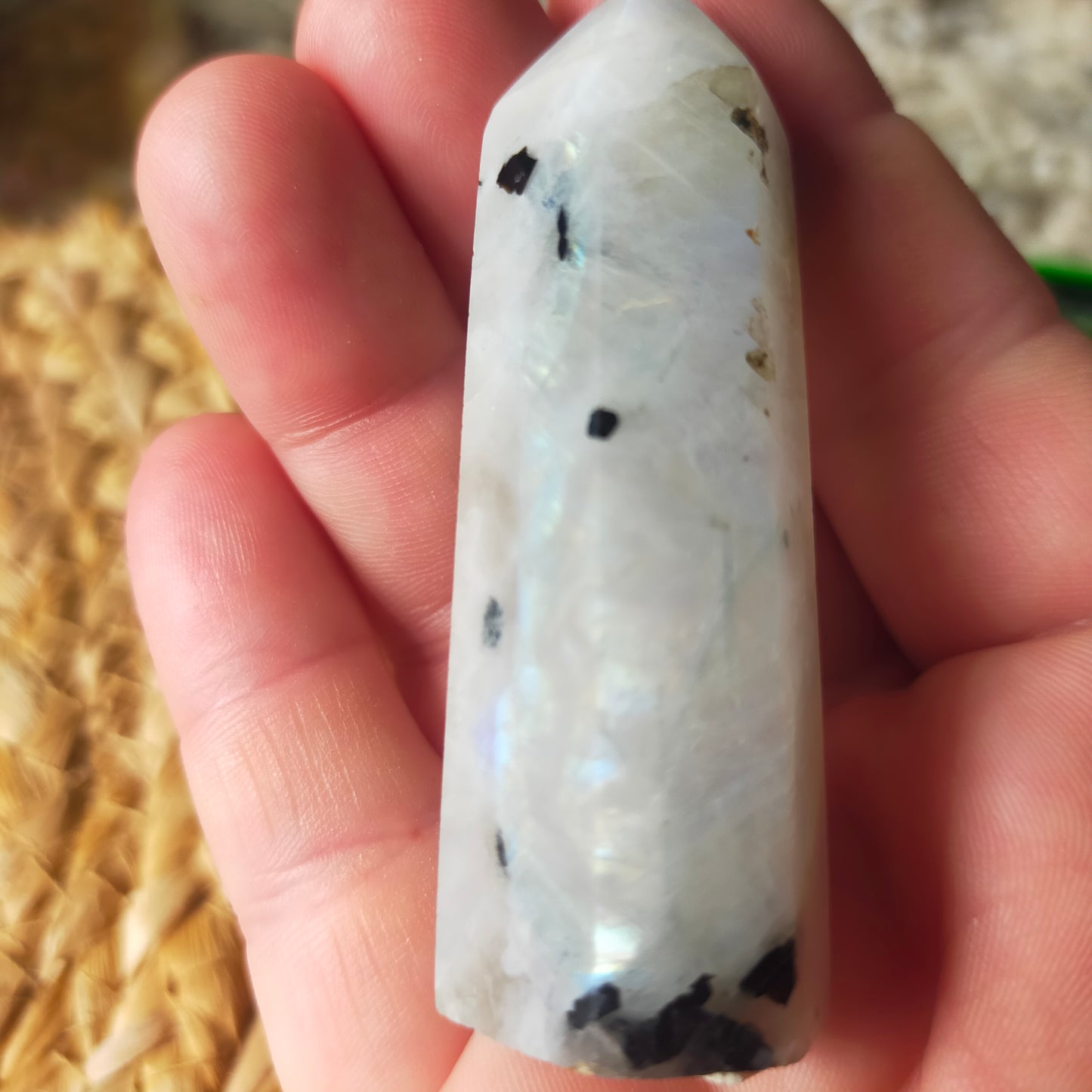 Rainbow Moonstone Point