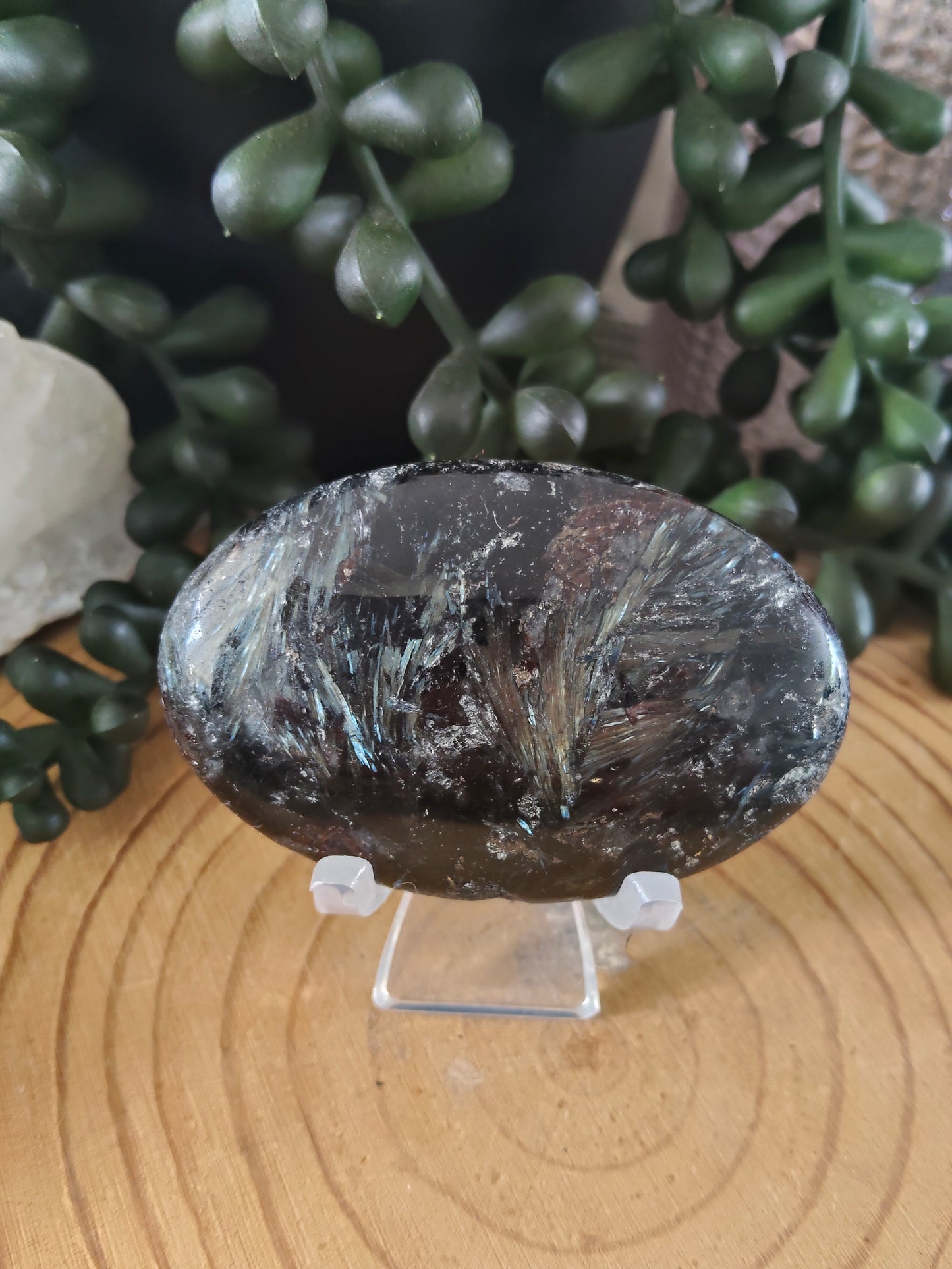 Arfvedsonite and Garnet Palmstones