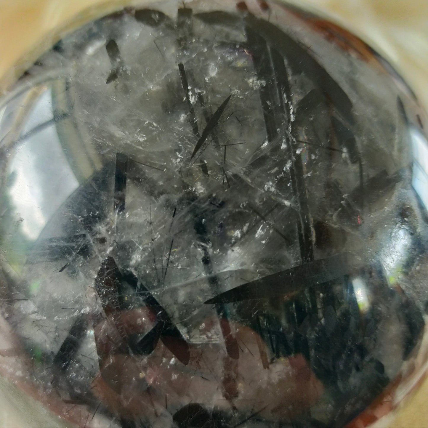Large Black Tourmaline in Quartz Sphere