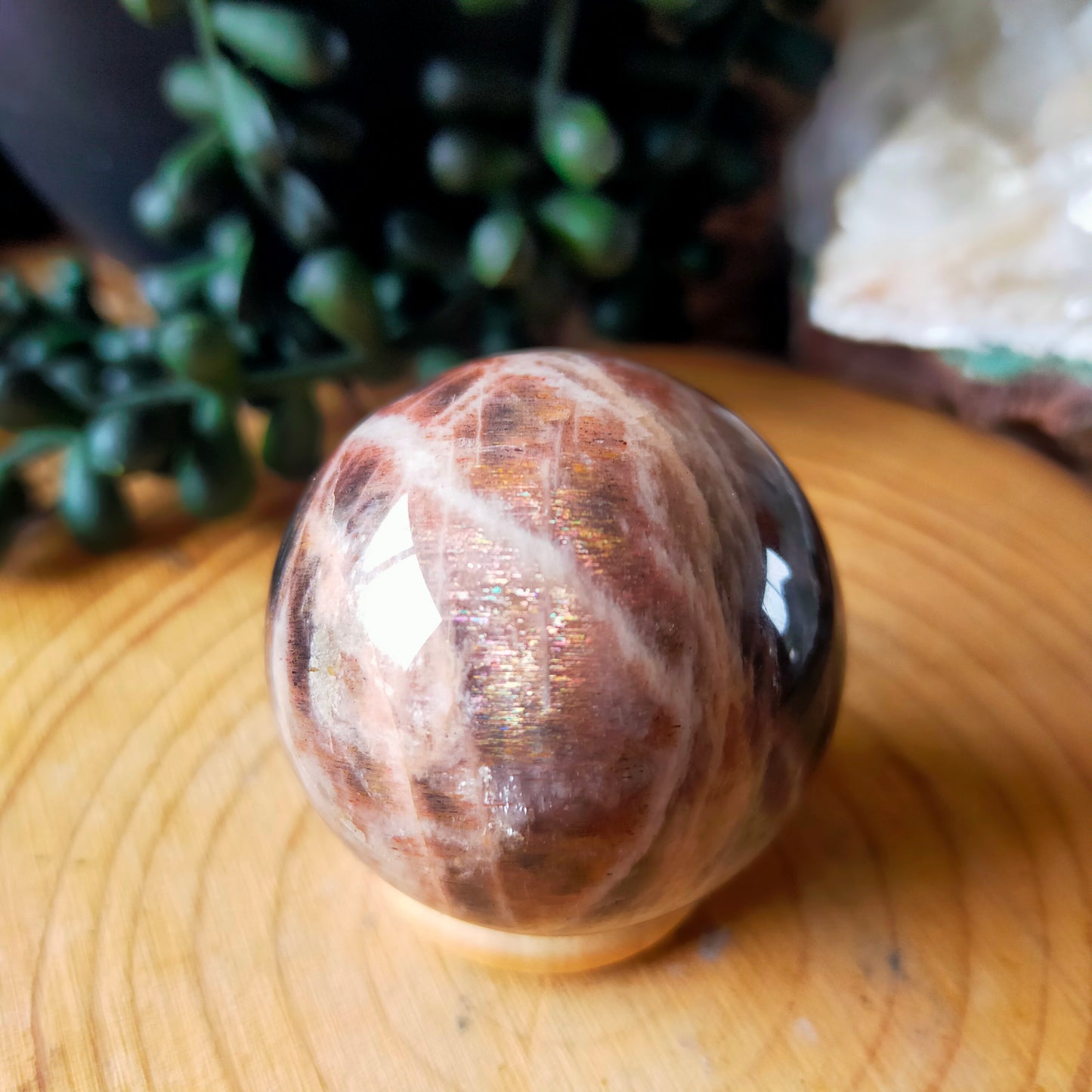 Black Moonstone/Sunstone Sphere