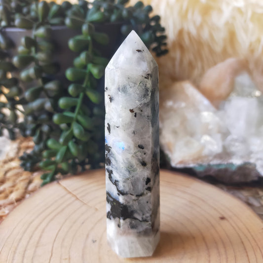 Rainbow Moonstone Point