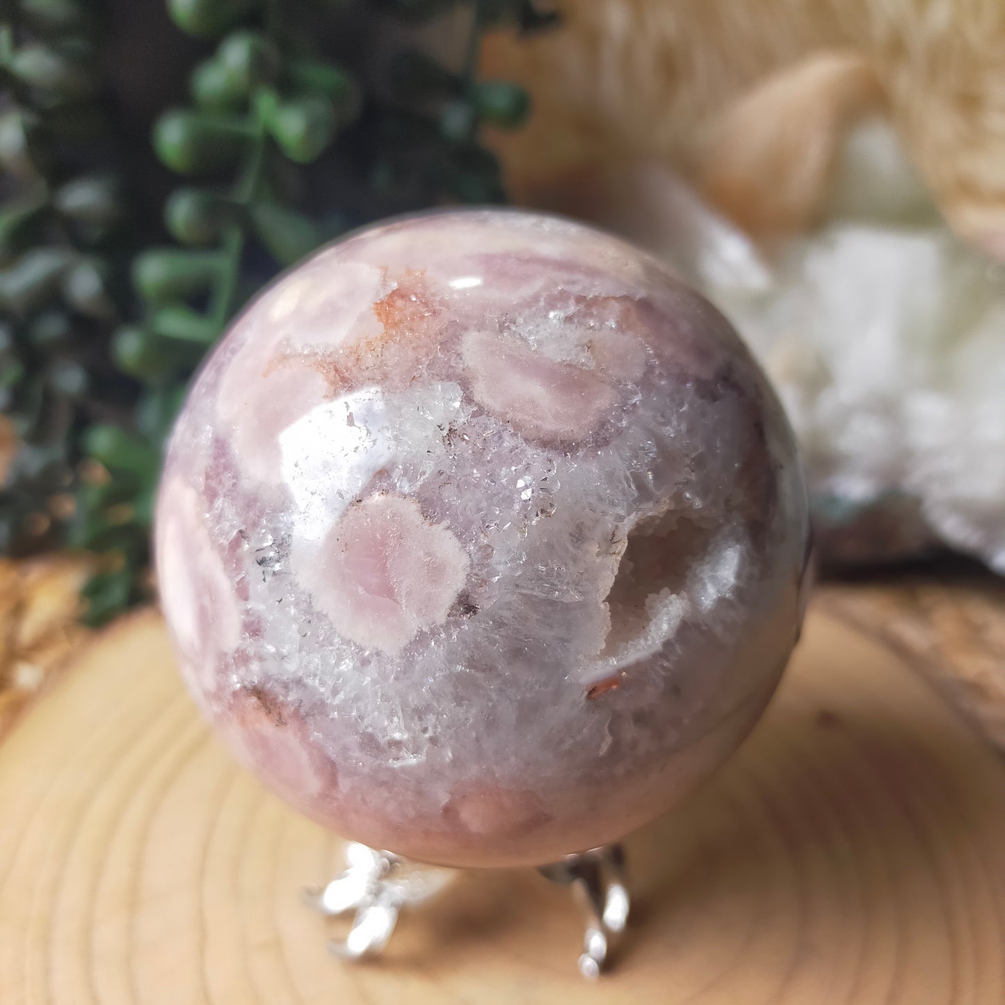 Amethyst/Flower Agate Sphere