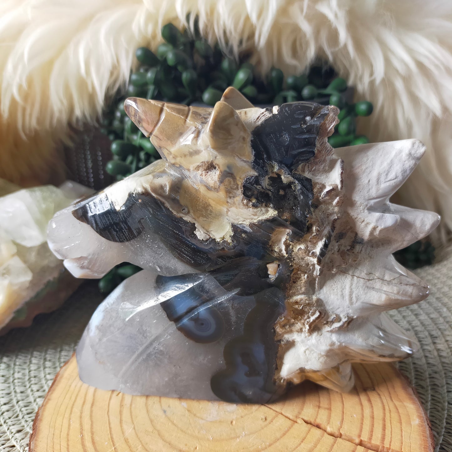 Volcano Agate Unicorn Head