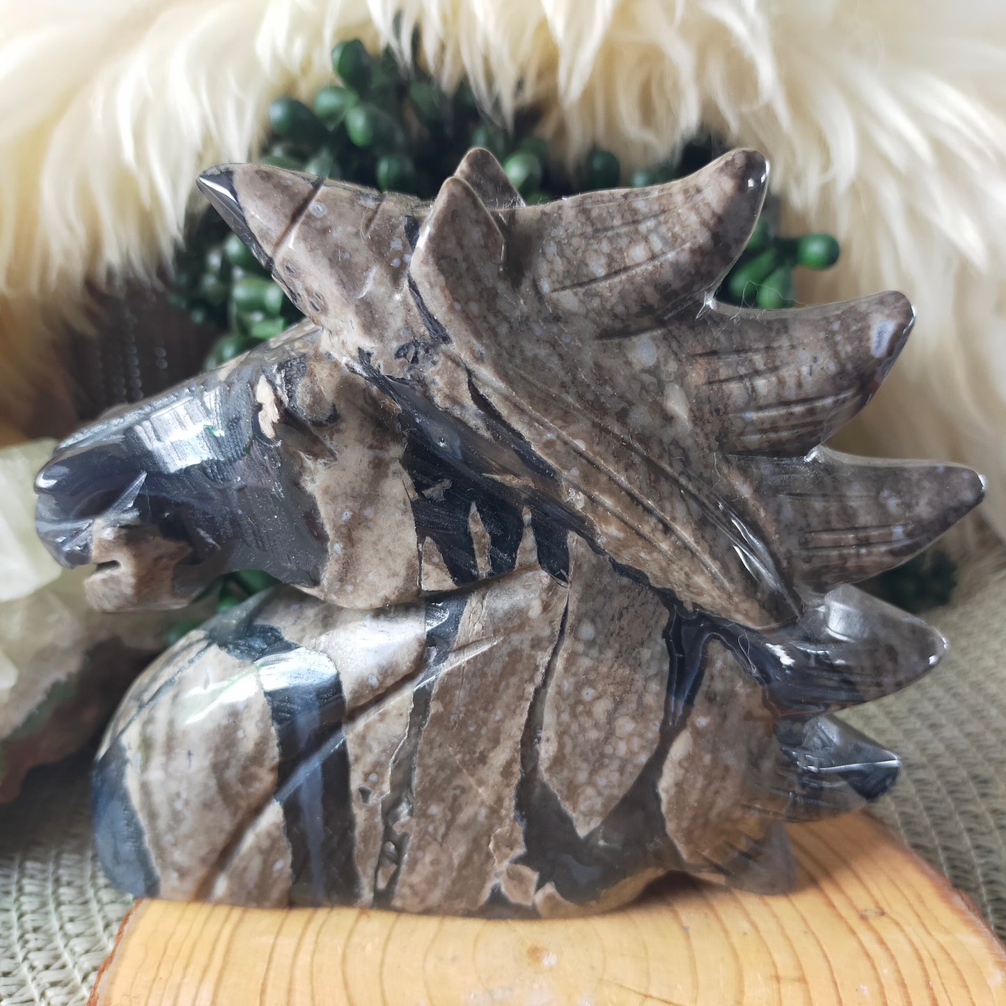 Volcano Agate Unicorn Head