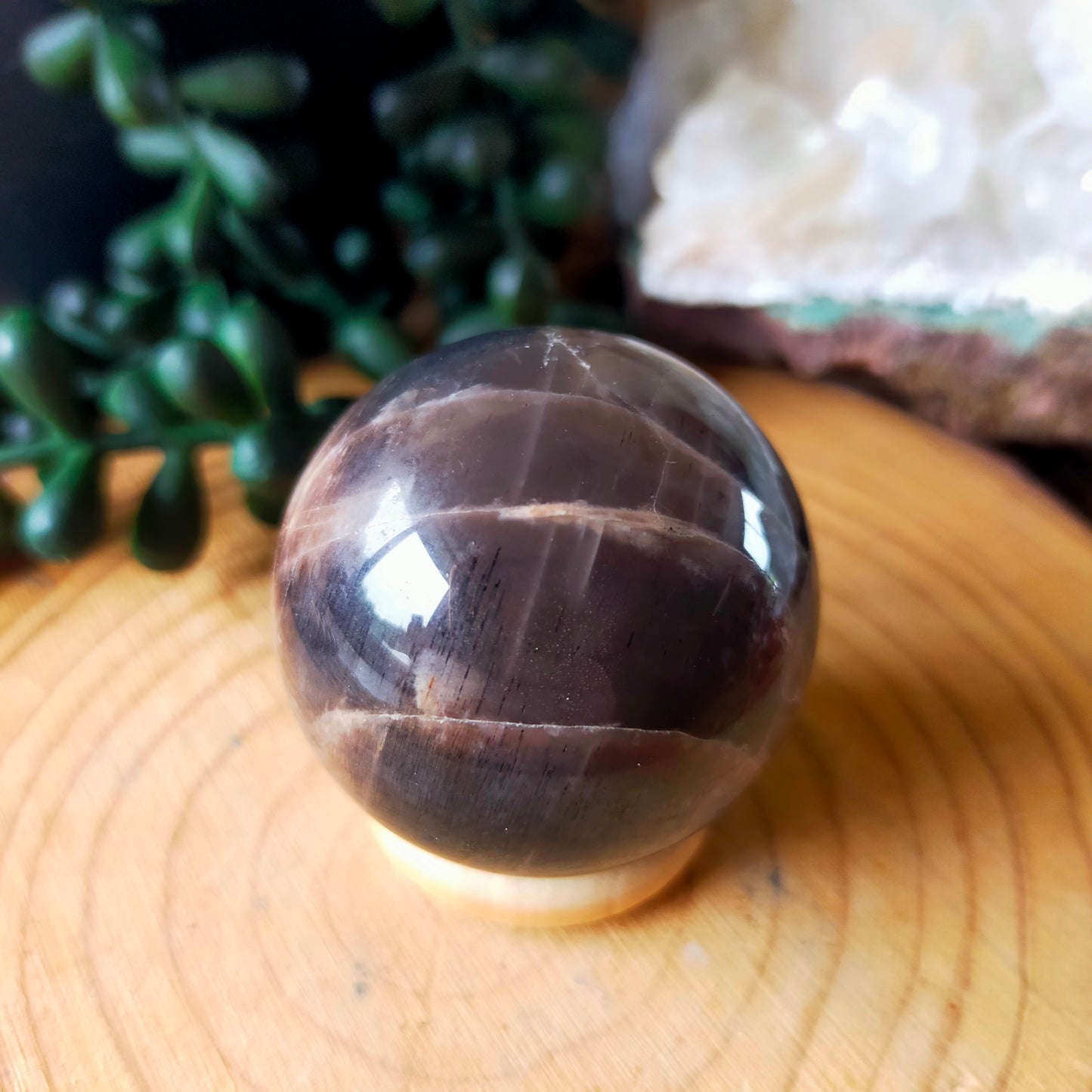 Black Moonstone/Sunstone Sphere