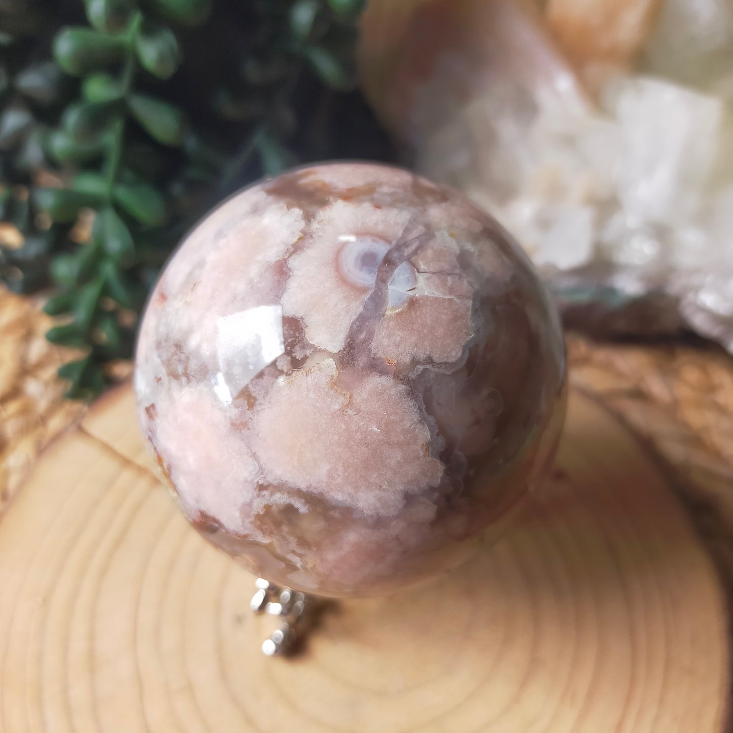 Flower Agate Sphere