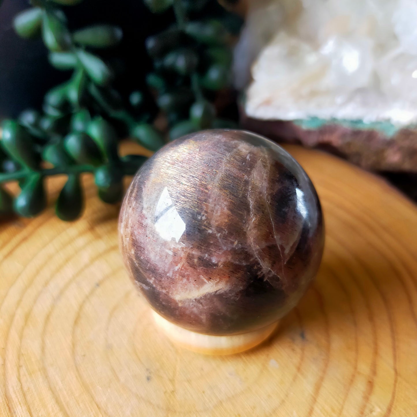 Black Moonstone/Sunstone Sphere