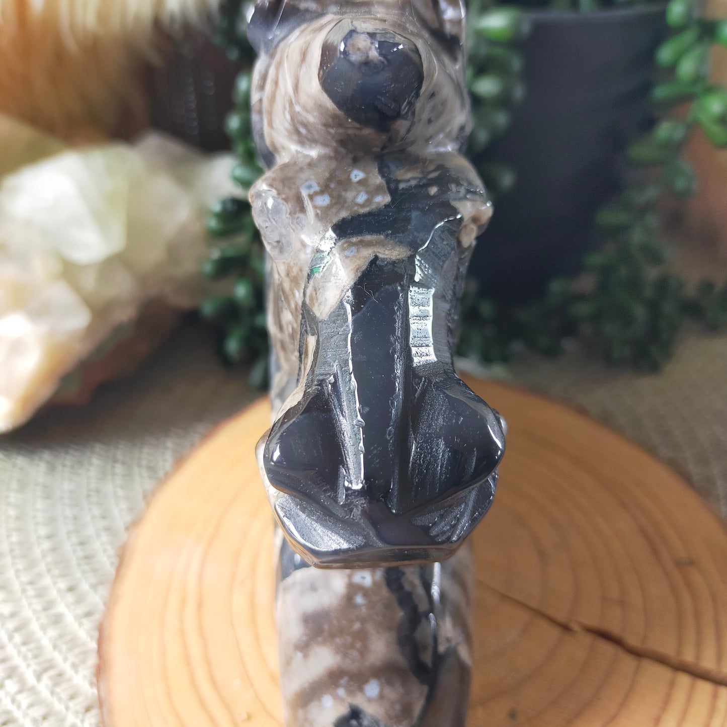 Volcano Agate Unicorn Head