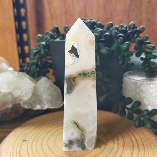 Druzy Moss Agate Point