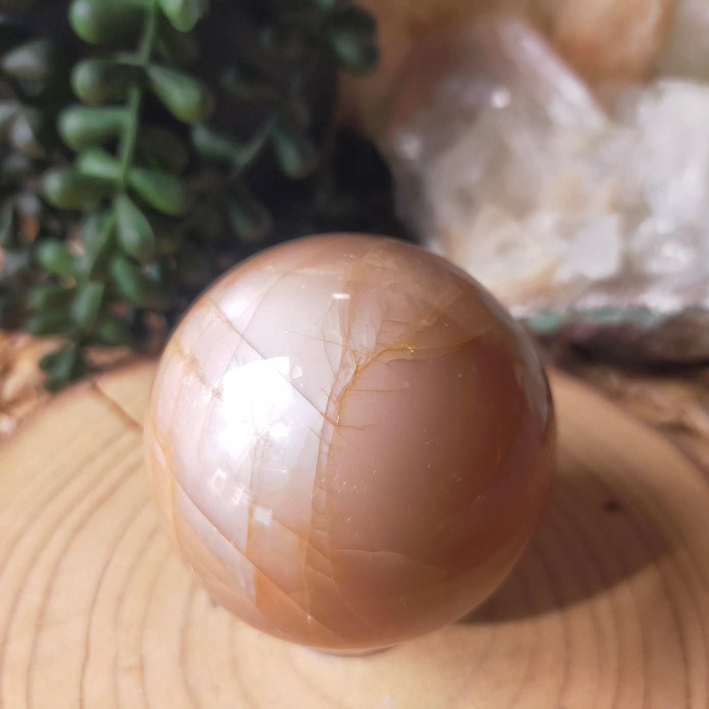 Peach Moonstone Sphere