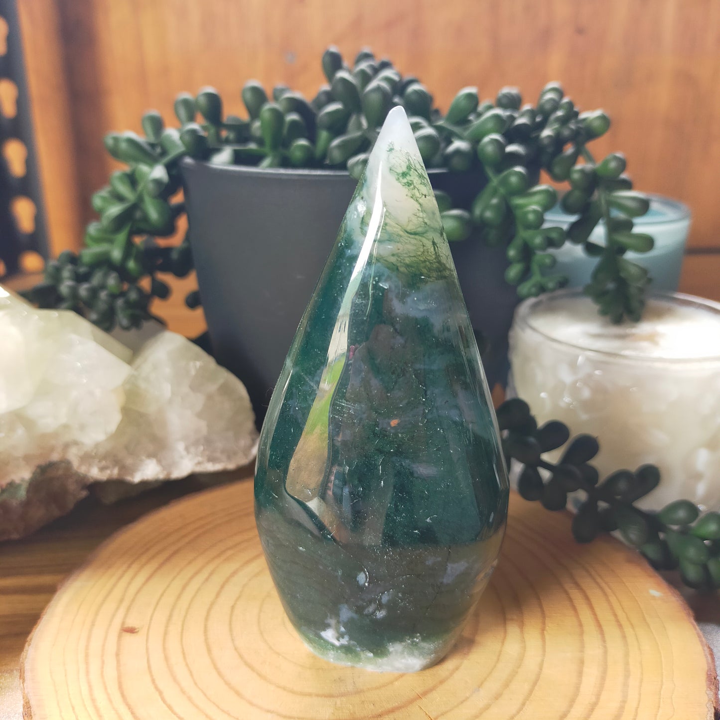 Moss Agate Teardrop