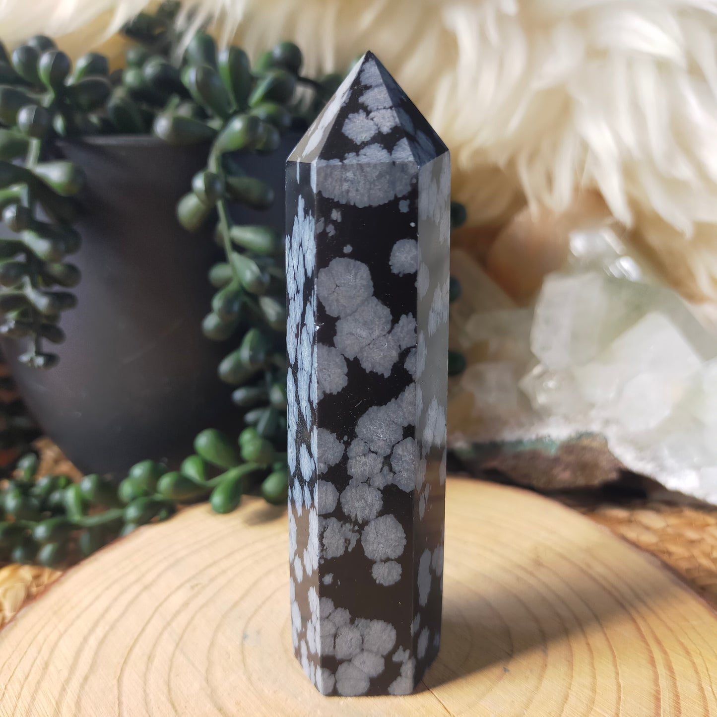 Snowflake Obsidian Point