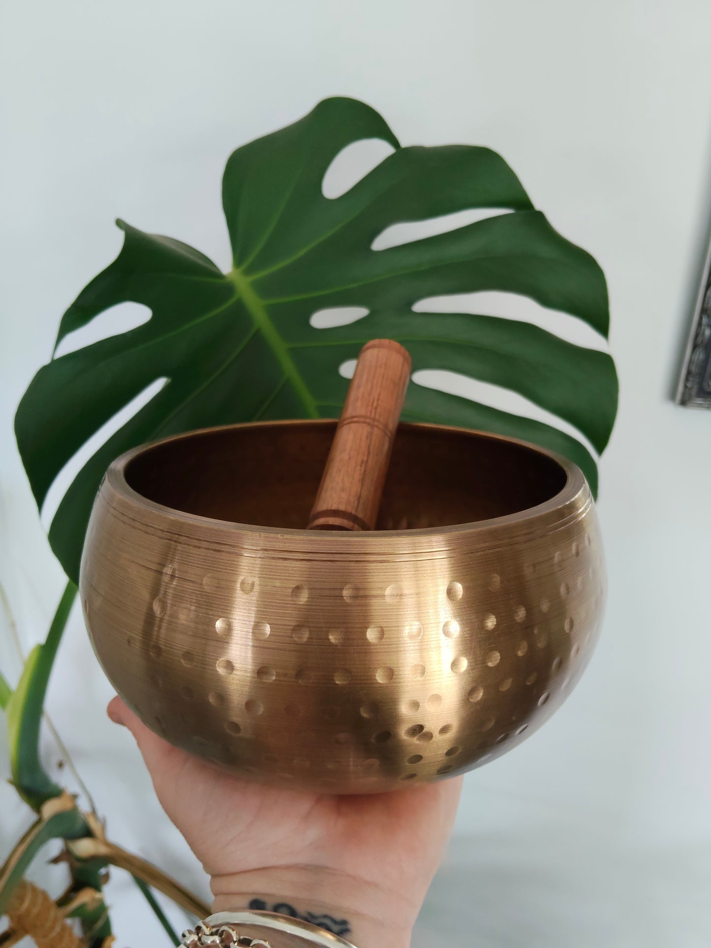 Hand Hammered Brass Singing Bowl Large