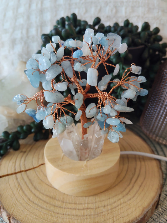 Aquamarine Chip Tree Lamp