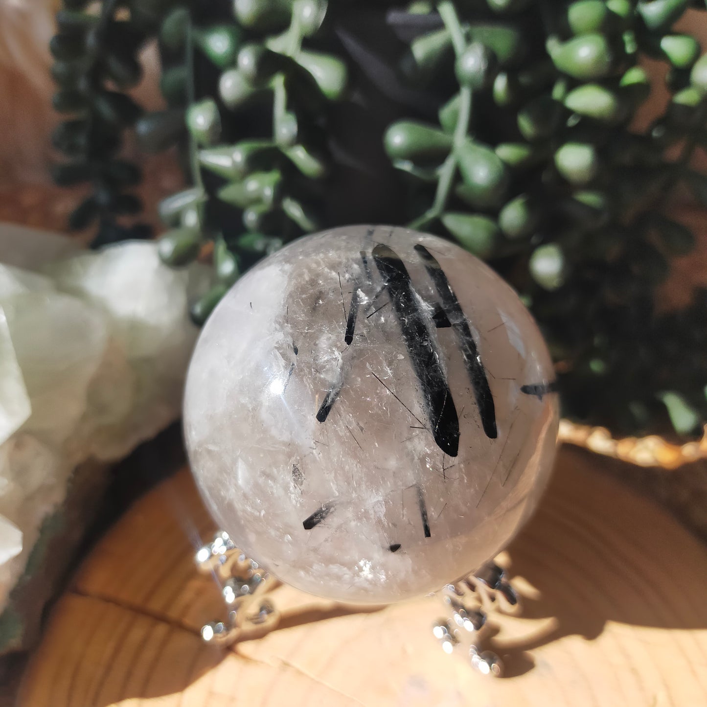 Black Tourmaline in Quartz Sphere