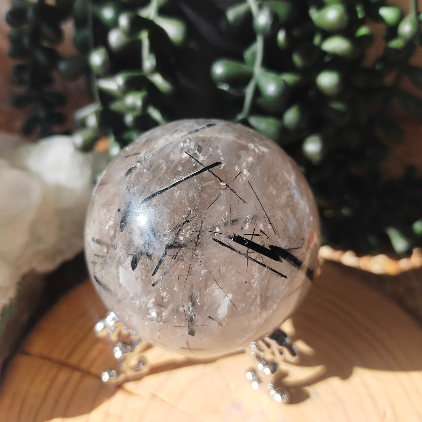Black Tourmaline in Quartz Sphere