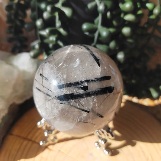 Black Tourmaline in Quartz Sphere